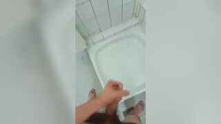 Prompt jizz before bathroom