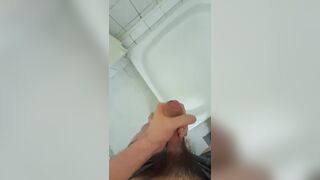 Prompt jizz before bathroom