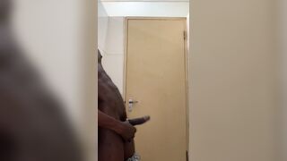 BIG BLACK COCK in public douche