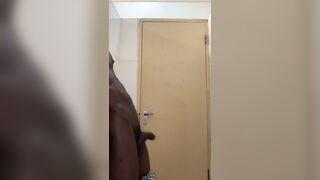 BIG BLACK COCK in public douche