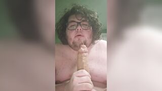 Salivating on a fake penis JFF Promo