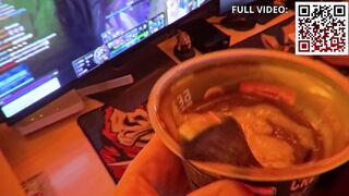 Dessert for my pal. Lots of spunk in chocolate.