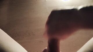 I blasted on the floor, and then used the gloppy filth as lubricant.