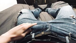 Me Stroking off in Blue Denim After Unviersity Class Teaser