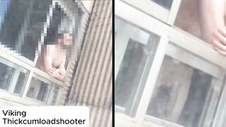 I go out onto the balcony nude with my huge uncircumcised tender beef whistle suspending off...will anyone observe me bare?