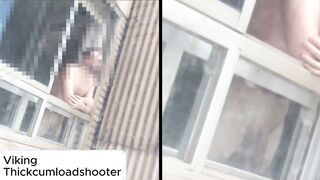 I go out onto the balcony nude with my huge uncircumcised tender beef whistle suspending off...will anyone observe me bare?