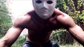 Halloween in the woods with a monster!