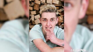 Adorable light-haired czech man does striptease