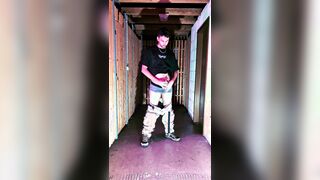 Man Jack Off and Pee in his Dungeon space