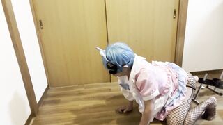 【変態女装】ピストンマシンでメスイキ