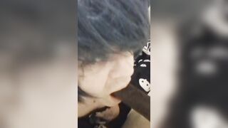 Femme Fellow Gets a Lil too Stoned and Gargles your BIG BLACK COCK