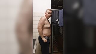 Round Parent Wolf gets bare in the laundry guest room