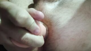 Sissy tearing up her arse with a fuck stick