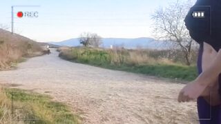 guy strokes outdoors