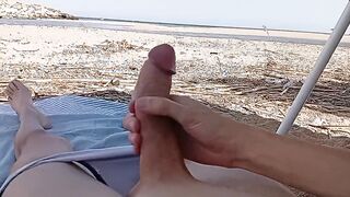 fellow strokes on the beach