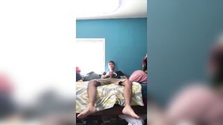 Super-cute man delectations himself