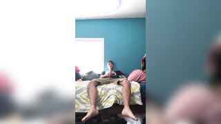 Super-cute man delectations himself