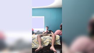 Super-cute man delectations himself