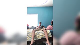 Super-cute man delectations himself