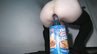 Lovely Catboy juggles up and down on 7 inch faux pecker till his brain dissolves :trio