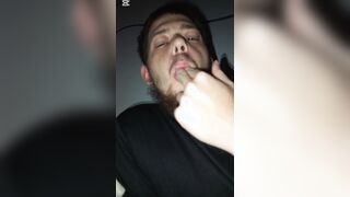 Teenage beardy guy impatient for a gigantic cock