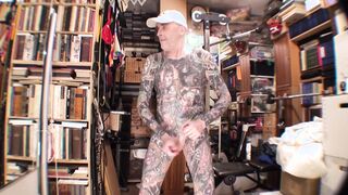 The Dude Next Door - Porno Model Leeharper Pinnomen - is Putting up a Onanism Display In which He Will Opened up His Glistening Tat Boy Testicle tonic !