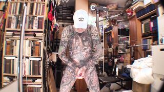 The Dude Next Door - Porno Model Leeharper Pinnomen - is Putting up a Onanism Display In which He Will Opened up His Glistening Tat Boy Testicle tonic !