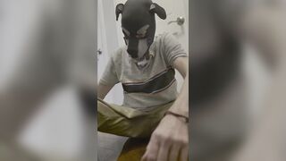 Puppy Man Can’t Hold It & Urinates Himself Outside the Shower 4K