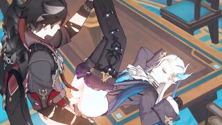 Wriothesley drills Neuvillette fuck hole - Genshin Influence