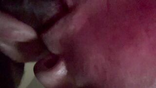 Inhaling BIG BLACK COCK