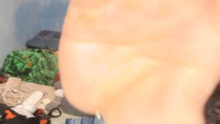 frolicking with a faux-cock, in v-card