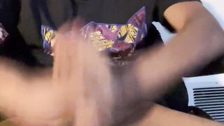 Stroke my meat until spray