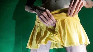 Flower-y Seamless Panty under Yellow Microskirt