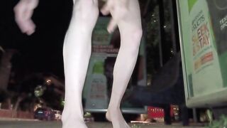 Fully bare on the street