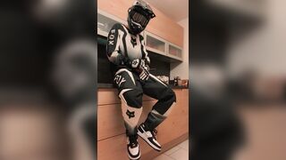 Motocross stud pulverizes his Nike Air Energy in the kitchen