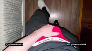 German Sir in crimson Calvin Klein boxer.. torn assets stressful.. head dribbling precum