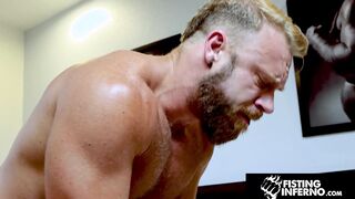 GOING KNUCKLE DEEP INFERNO - Muscle Brogan & Inked Dollar Richards Have fun with Playthings, Frigs & Man sausage