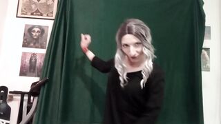 Submissive Sissy Dances and Unclothes Bare for You