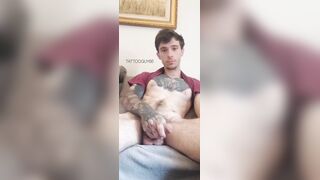 Uncircumcised furry tattooed jock