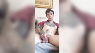 Uncircumcised furry tattooed jock