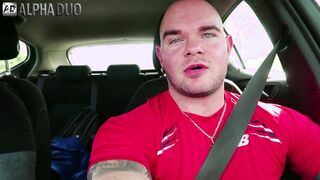 Super-naughty outdoor truck joy masturbate with queer bodybuilder Luke