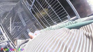 Im edit on my foreskin lollipop outside on a highly public observation tower by a sea.