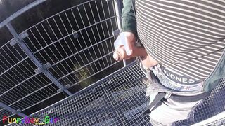 Im edit on my foreskin lollipop outside on a highly public observation tower by a sea.