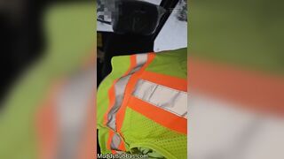 Stroking off and shooting a enormous jizz explosion in an Excavator.... I was left unsupervised.. construction blue band