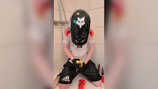 Homosexual soccer player bangs his Nike Air Intensity in the bathroom