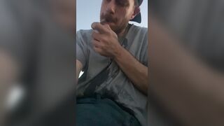 Smoking a cigar while tailgating out in the middle of nowhere doused