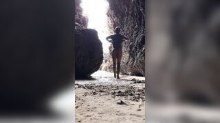 Super-sexy femboy nearly gets caught by people in public hallway