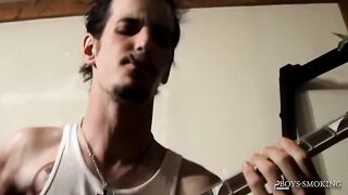 BoysSmoking: Axel Smokes Powerful While Rocking Out And Tugging His Lollipop