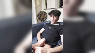 Junior Latino demonstrating off his fat meatpipe on live