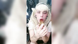 Angel Trans Gasps Attempting to Suck for the very first time